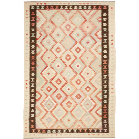 Rug Kilim Afghanistan 200x295 Cream Rust Orange
