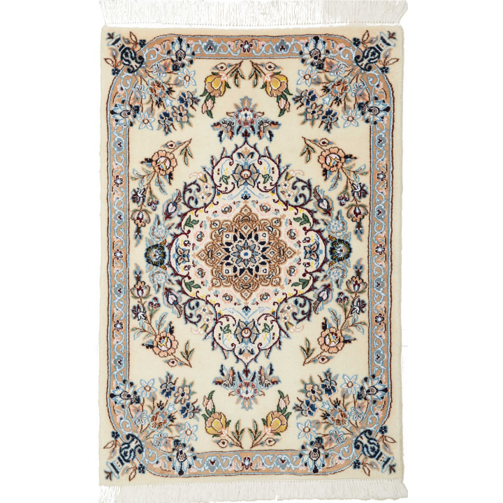 Hand Made Rug Nain 9la Persia 62x95 Ivory Blue