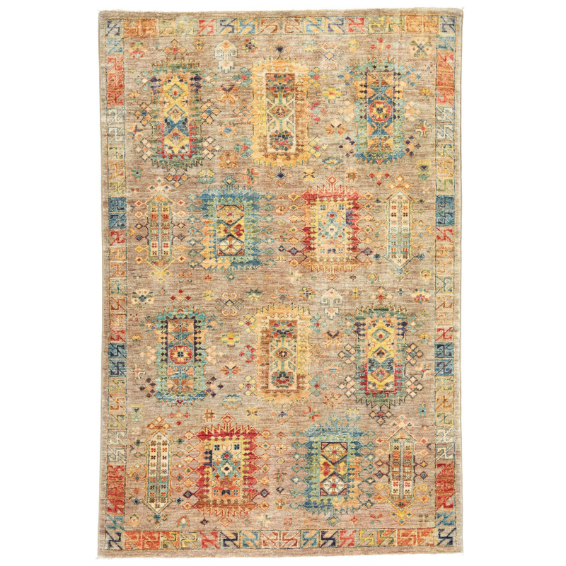 Rug Tribal Pakistan 120x184 Beige Gray Yellow B