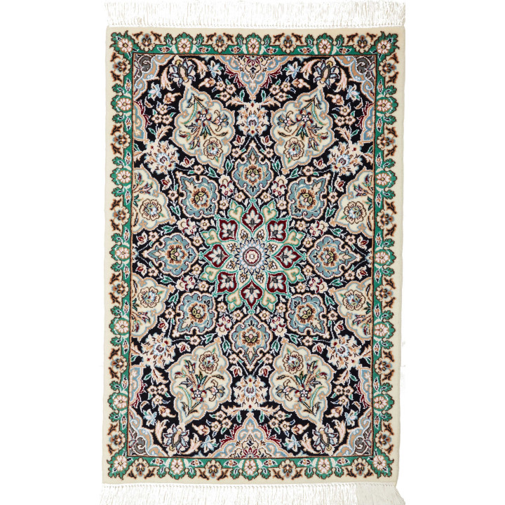 Hand Made Rug Nain 9la Persia 59x90 Black Green