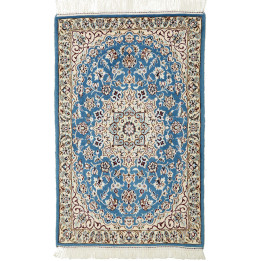 Hand Made Rug Nain 9la Persia 58x92 Blue Ivory