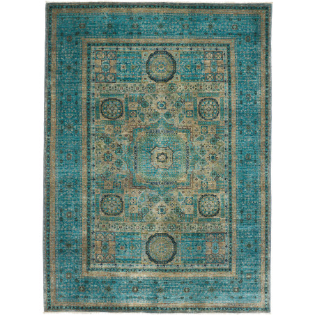 Rug Mamlouk Pakistan 143x201 Turquoise Gold Bei