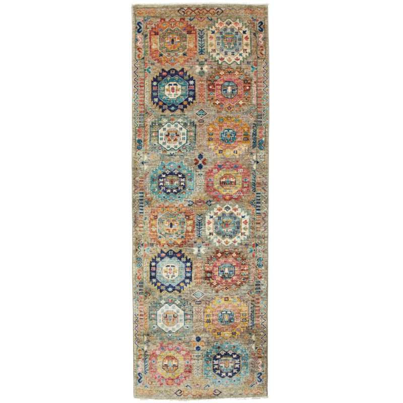 Rug Tribal Pakistan 80x243 Beige Grey Blue Oran