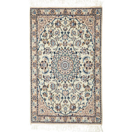 Hand Made Rug Nain 9la Persia 60x96 Ivory Blue