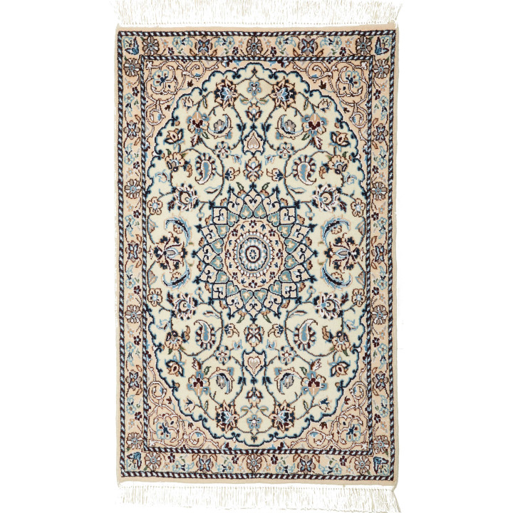 Hand Made Rug Nain 9la Persia 60x96 Ivory Blue