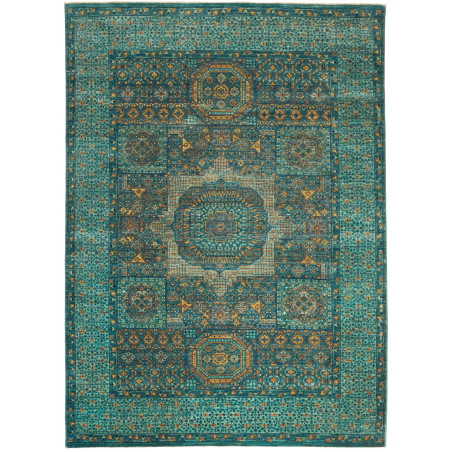 Rug Mamlouk Pakistan 169x238 Petrol Blue Gold B