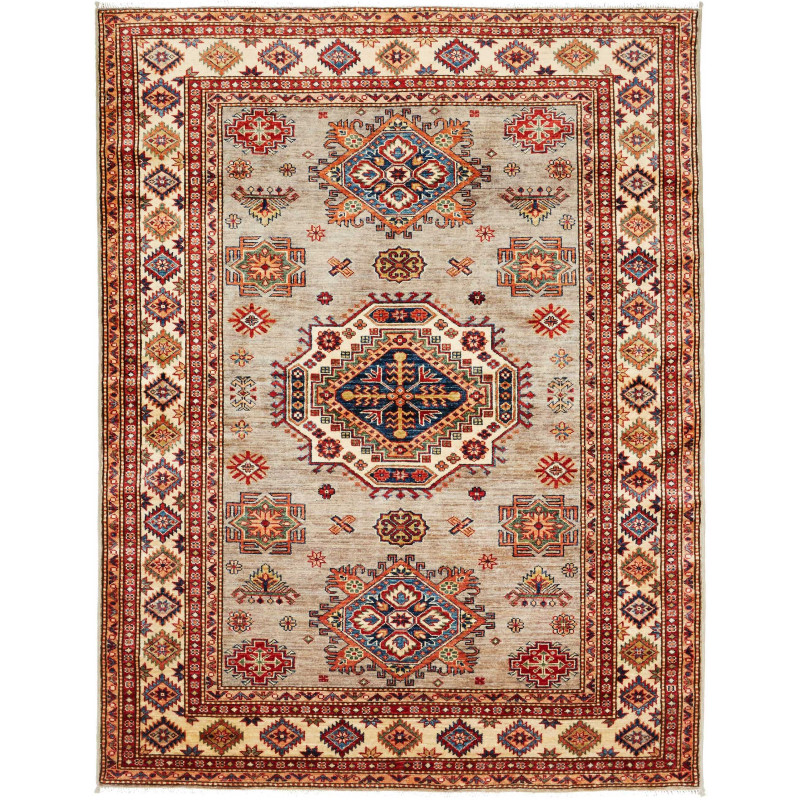 Rug Kazak Fine Pakistan 154x200 Grey Beige Red