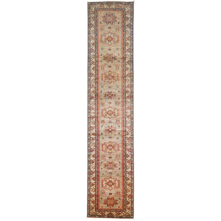 Rug Kazak Fine Pakistan 75x597 Gray Beige Terra
