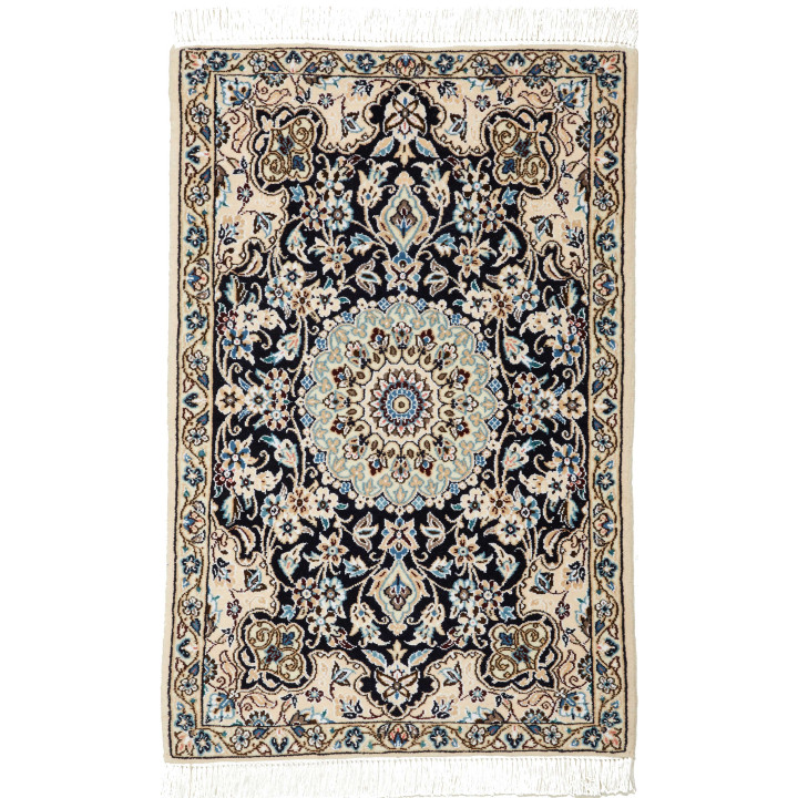 Hand Made Rug Nain 9la Persia 60x93 Dark Blue I