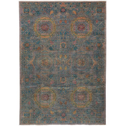 Rug Mamlouk Pakistan 202x297 Teal Gold Rose Ter