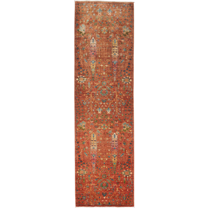 Rug Shahi Fine Pakistan 84x294 Rust Sky Blue Sa