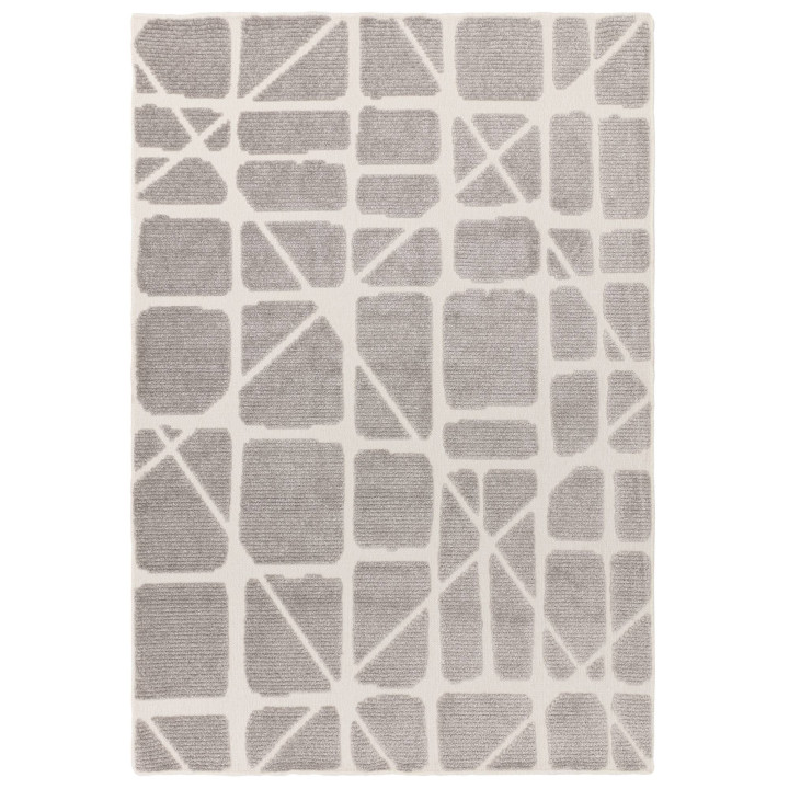 Rug Freja geometric grey beige 80x150 cm