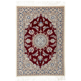 Hand Made Rug Nain 6la Persia 64x93 Dark Red Be