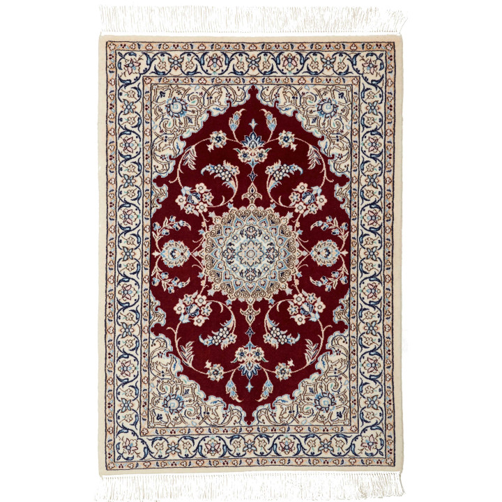 Hand Made Rug Nain 6la Persia 64x93 Dark Red Be
