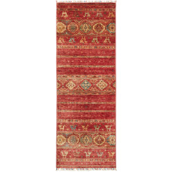 Rug Rubin Pakistan 75x209 Deep Red Gold Beige P
