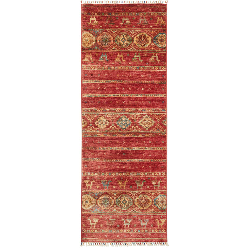 Rug Rubin Pakistan 75x209 Deep Red Gold Beige P