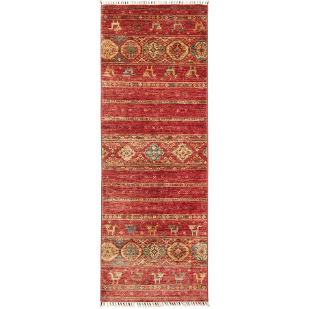 Rug Rubin Pakistan 75x209 Deep Red Gold Beige P