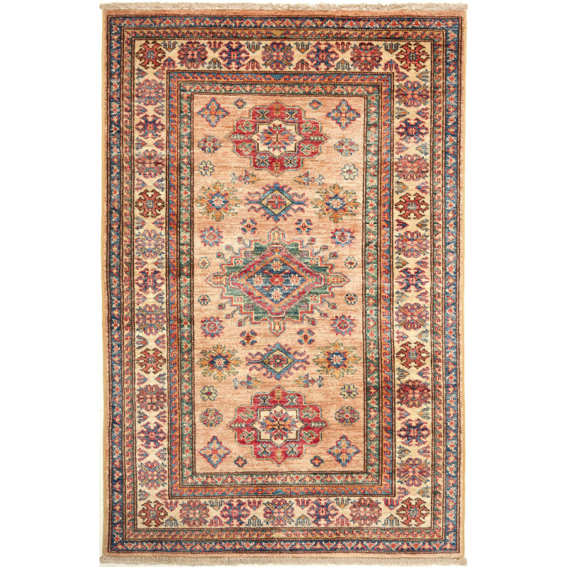 Rug Kazak Fine Pakistan 95x148 Beige Terracotta