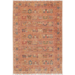 Rug Rubin Pakistan 123x180 Rusty Terracotta Blu