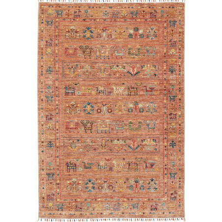 Rug Rubin Pakistan 123x180 Rusty Terracotta Blu