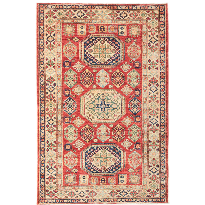 Rug Kazak Fine Pakistan 119x182 Scarlet Red Bei