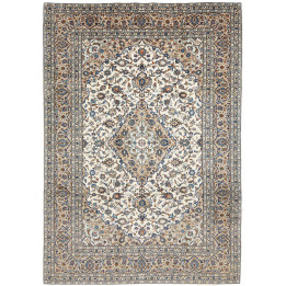 Hand Made Rug Kashan Persia 247x354 Ivory Blue