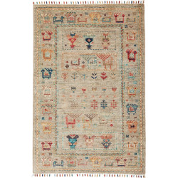 Rug Rubin Pakistan 79x132 Greige Terracotta Blu