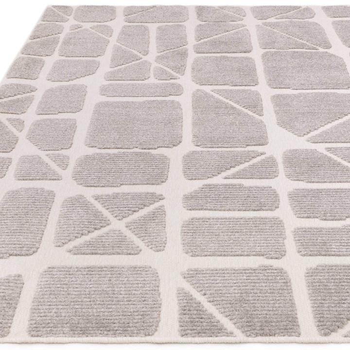 Tappeto Freja geometrico grigio e beige 80x150 c