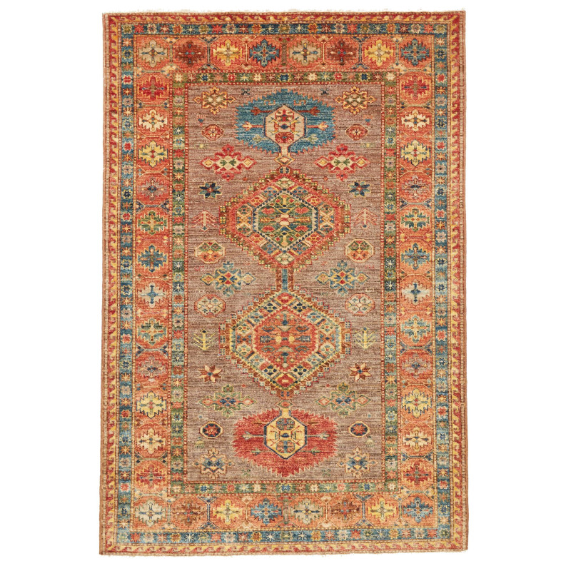 Rug Kazak Fine Pakistan 124x186 Earthy Brown Or