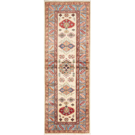 Rug Kazak Fine Pakistan 63x172 Cream Red Blue O
