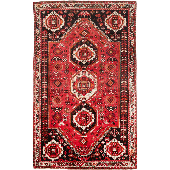 Hand Made Rug Shiraz Fine Persia 160x267 Red Bl