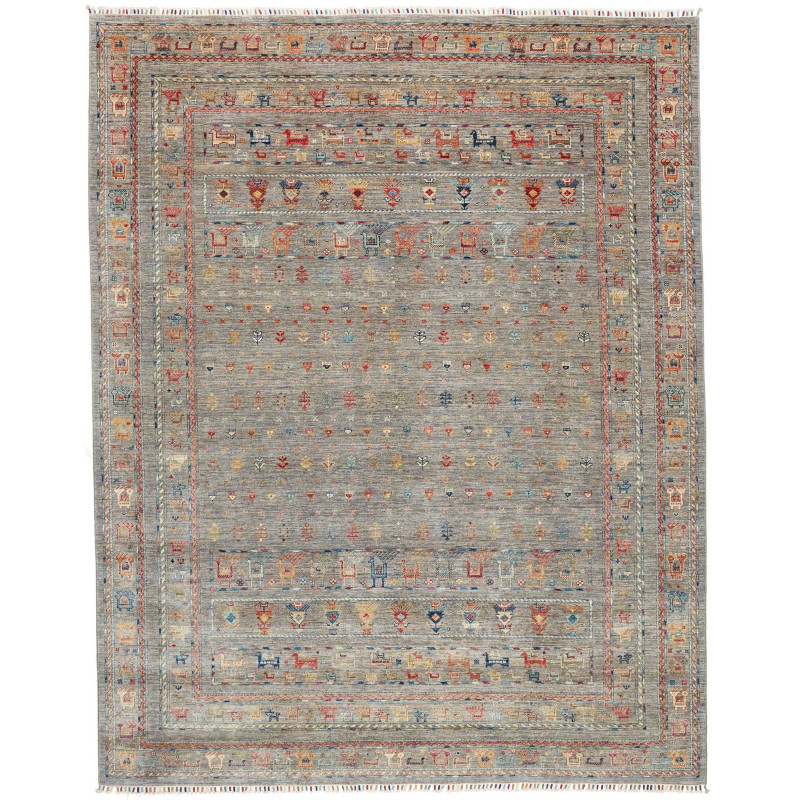Rug Rubin Pakistan 244x306 Gray Beige Red Blue