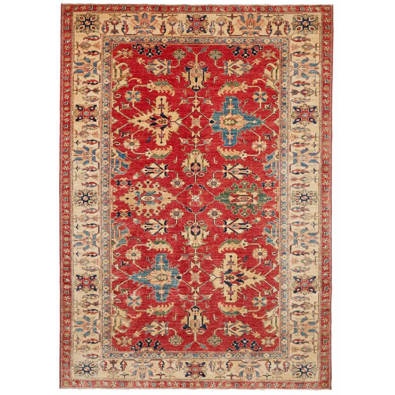 Rug Kazak Fine Pakistan 209x298 Crimson Red Bei