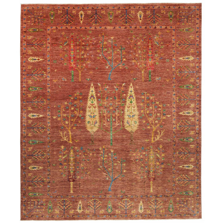 Rug Shahi Pakistan 247x295 Terracotta Green Blu