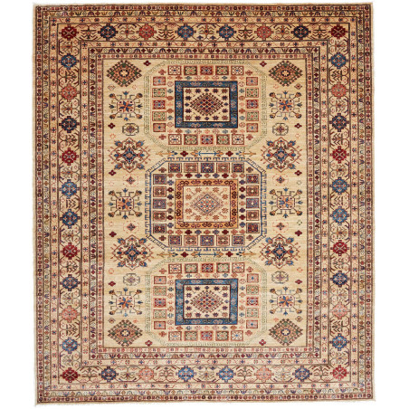 Rug Kazak Fine Pakistan 261x304 Beige Blue Red