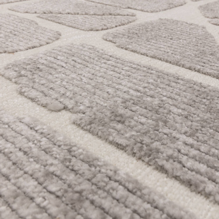 Tappeto Freja geometrico grigio e beige 80x150 c