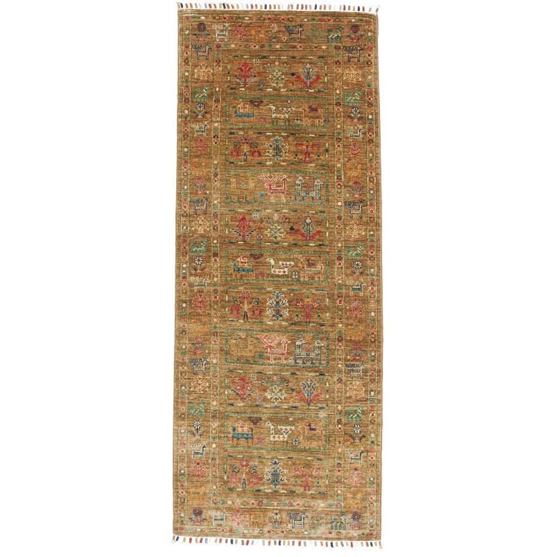 Rug Rubin Pakistan 72x187 Earthy Brown Olive Gr