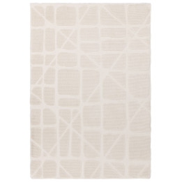 Tappeto Freja geometrico bianco avorio 80x150 cm