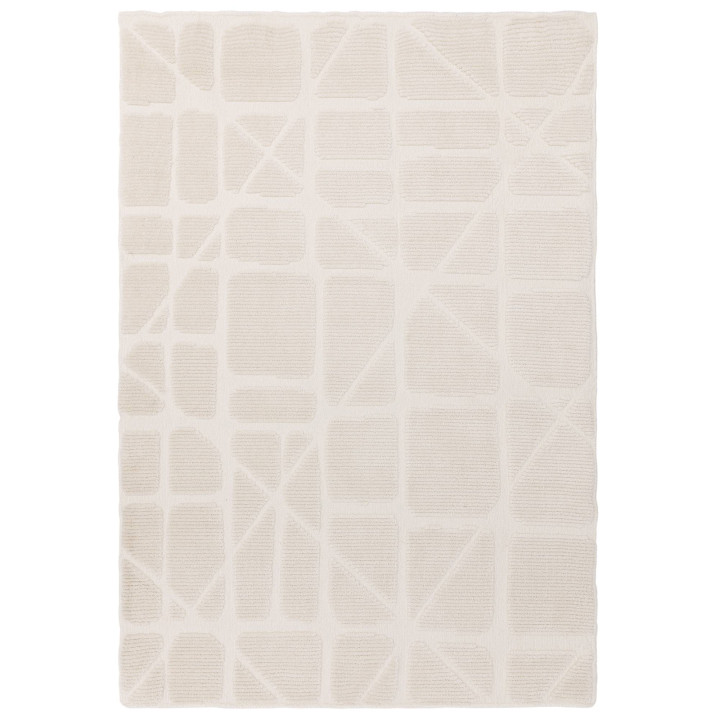 Rug Freja geometric white light beige 80x150 cm