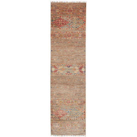 Rug Rubin Pakistan 77x297 Earth Brown Beige Red