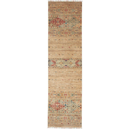 Rug Rubin Pakistan 79x303 Sandy Beige Brick Red