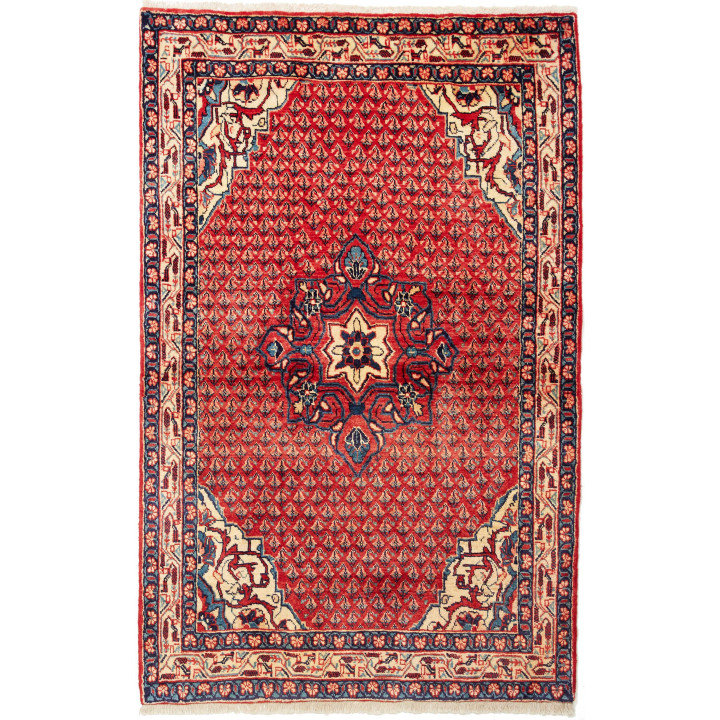 Hand Made Rug Hamadan Persia 101x162 Red Blue