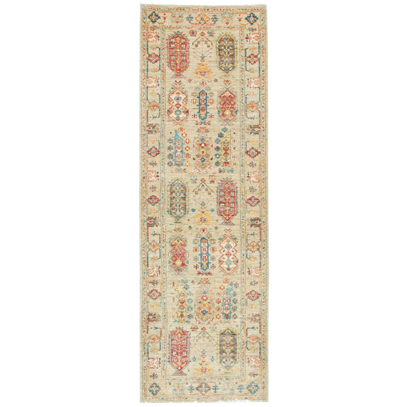 Rug Tribal Pakistan 80x248 Light Sage Green Ter