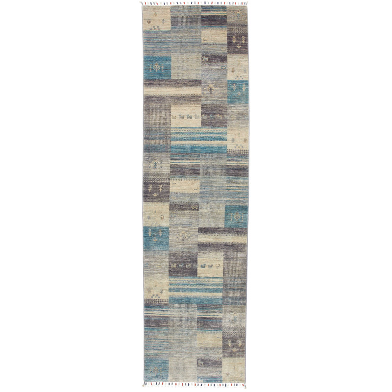 Rug Siva Pakistan 76x294 Blue Beige Gray