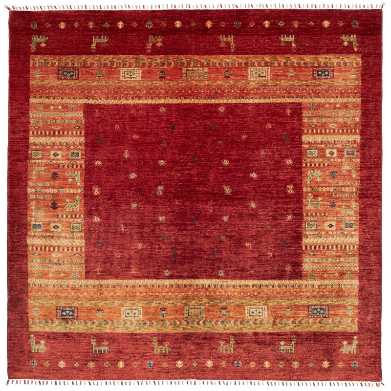 Rug Siva Pakistan 203x200 Dark Red Orange Beige