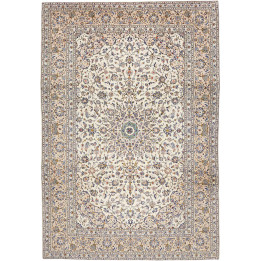 Hand Made Rug Kashan Persia 237x345 Ivory Blue