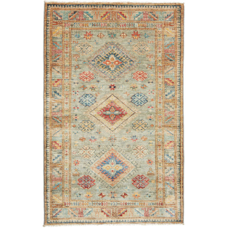 Rug Kazak Fine Pakistan 96x153 Sage Green Teal