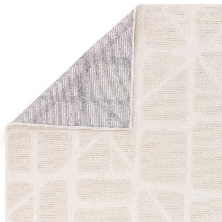 Rug Freja geometric white light beige 80x150 cm