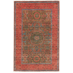 Rug Mamlouk Pakistan 79x124 Terracotta Red Teal
