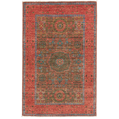 Rug Mamlouk Pakistan 79x124 Terracotta Red Teal